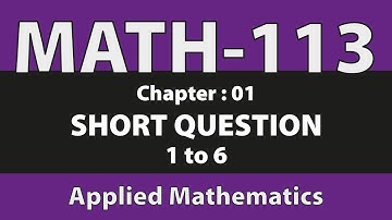 dae math 113 1st year chapter no 1 short question no 1 to 6