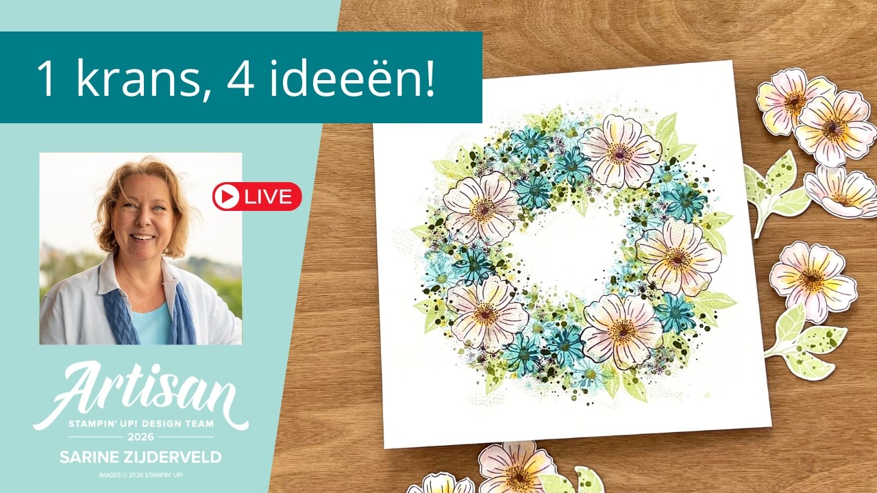 EN/NL - Voorjaarskrans stempelen: van kaart tot 3D Home Decor - Stamping a wreath