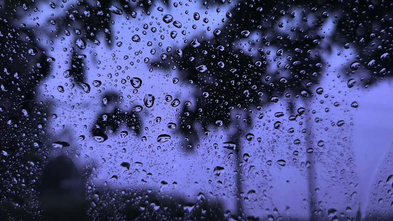 10 HOURS Gentle Rain Sounds on Window | Calm Rain | Dark Screen Rain for Sleep, Study