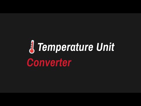 Temperature Unit Converter || JavaScript Beginner's Project Idea || Celsius to Fahrenheit