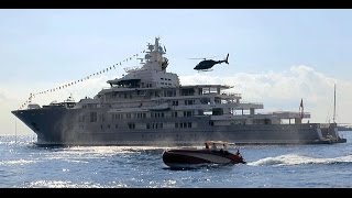 Impressive landings and take off of superyacht Ulysses' helicopter.