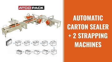 Automatic Carton Sealer + 2 Strapping Machines - ATCOPACK