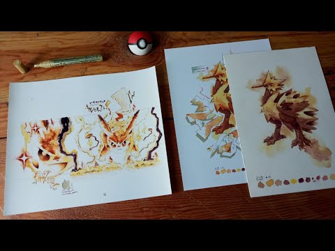 Zapdos and Pikachu Art Progress