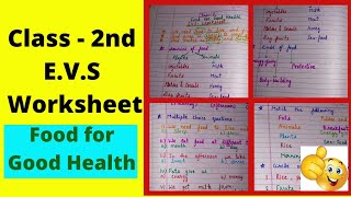 class 2 evs worksheet/ chapter food for good health/evs worksheet for class 2/ evs/ @Growskills17
