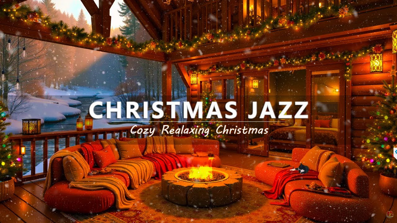 Cozy Christmas Jazz Playlist 2025 🎄 Smooth Jazz Music with Snowfall ...