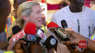 Welcoming the First Gambia Experience Flight for 2025/26 Season - Harriet King - British High Commisioner joins celebration.