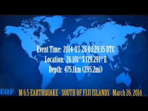 M 6.5 EARTHQUAKE - SOUTH OF FIJI ISLANDS  March 26, 2014