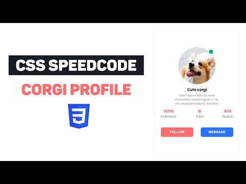 CSS Speed Code - Coding profile card UI with HTML CSS