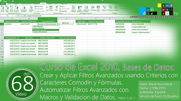 Filtros Avanzados en Excel 2010, Bases de Datos en Excel. 2ª Parte. Vídeo 1 de 2.