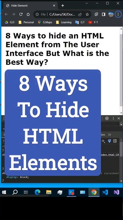8 Ways to Hide HTML Elements But what is the Best Way? - YouTube
