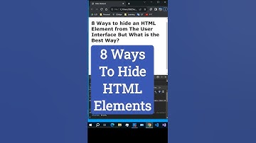 8 Ways to Hide HTML Elements But what is the Best Way?
