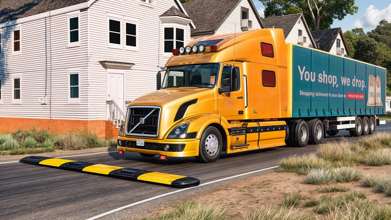 Trucks vs Speed Bumps #58 #usa #taxes #ohio #california | BNG-SpeedBump 🚧 #truck #car