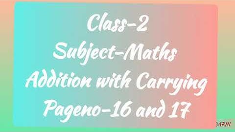 class-2, Maths, page no-16 and 17