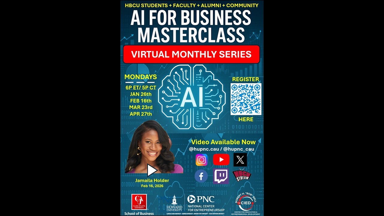 ⁣HBCU AI for Business Masterclass Series - Session 2 - Jamaila Holder