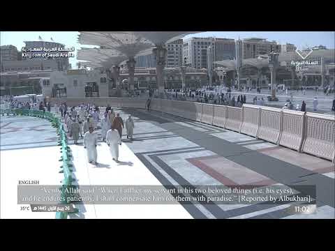 قال رسول الله صلى الله عليه وسلم إذا ابتليت عبدي بحبيبتيه فصبر عوضته منهما الجنة يريد عينيه