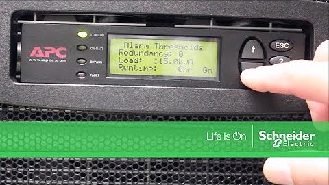 Configuring Alarm Thresholds on APC Symmetra™ PX 10-80kW UPS | Schneider Electric