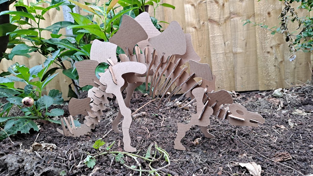 Cardboard DIY Dinosaurs Puzzle Stegosaurus - YouTube
