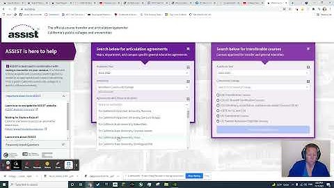 Using ASSIST.ORG to align community college and four-year colleges by major/department/IGETC in CA.