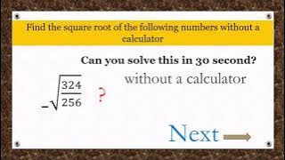 Find the square root  30 seconds Math Solutions #algebra