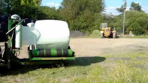 Making round bale grass silage at Shaw Farm