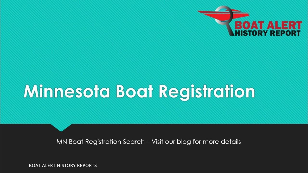 Minnesota Boat Registration YouTube