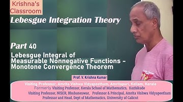 Lebesgue Integration 40 L I of Measurable Nonnegative Functions - Monotone Convergence Theorem