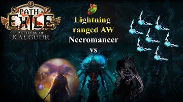 PoE 3.25 (Settlers of Kalguur) - 200m+ DPS Lightning ranged Animate Weapon Necromancer vs Ubers
