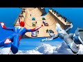 Homem Aranha com novos carro! Spiderman Hulk Ironman and BASE jumping - Cars Obstacles Challenge