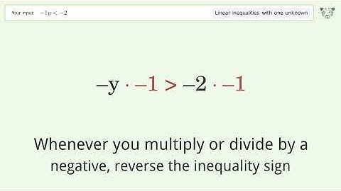 Solving Linear Inequalities: -1y is Smaller Than -2