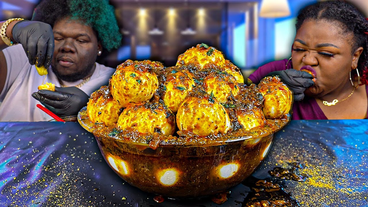 24 BOILED EGGS DRENCHED IN AJ'S SAUCE | STORYTIME | MUKBANG EATING SHOW