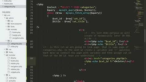 How to Delete Categories from DB using PHP | Complete CMS in php