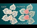 Como hacer flores con hojas a Crochet tejido con ganchillo
