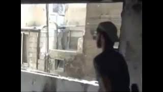 FSA Rebel hit by Syrian Army sniper