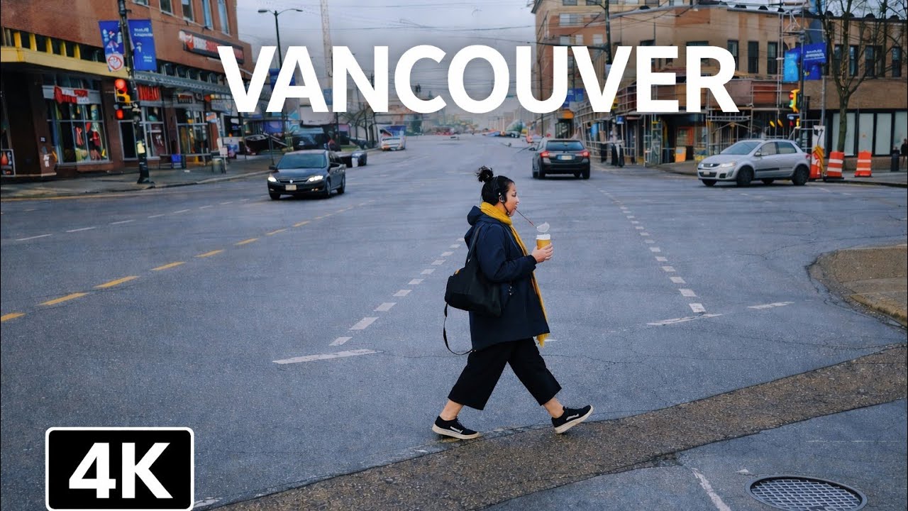 Vancouver 4K - A Quiet Relaxing Drive on a Cold Winter Day