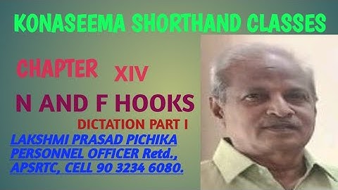161. ENGLISH SHORTHAND - (DICTATION PART I ON N AND F HOOKS)BY LAKSHMI PRASAD PICHIKA.