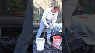 Mix stucco in buckets #short #stucco #educationalvideo #learning #mixing #diy #construction