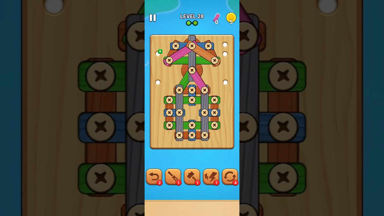 Wood Screw Puzzle Level 28 Walkthrough Solution