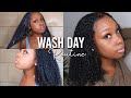 WASH DAY ROUTINE AFTER STRAIGHTENING MY NATURAL HAIR | DID I GET HEAT DAMAGE ? | 3C/4A HAIR