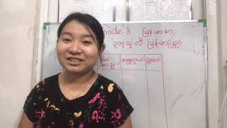 Grade3 မြန်မာစာ  ဥတုသုံးလီ မြန်မာပြည်