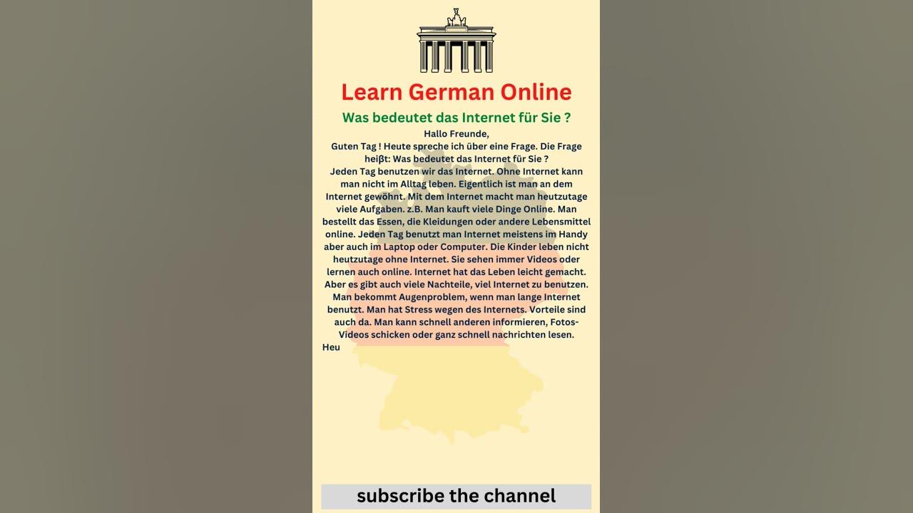 Was bedeutet das internet f r sie goethe zertifikat a2 sprechen teil
