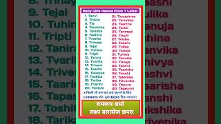 Baby Girls Names From T Letter