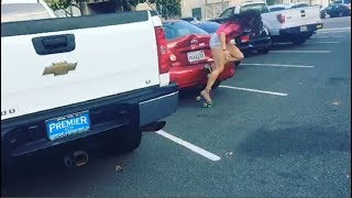 Girl Trying To Jump Dents Her Car