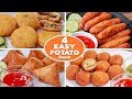 4 Easy Potato Snacks Recipes | Potato Bread Samosa | kachori | Potato Bites | Potato Finger |Toasted