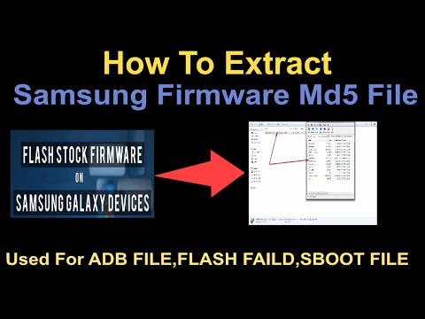 ADB 파일, 깜박임 실패, SBOOT 파일 생성에 대한 삼성 펌웨어 MD5 파일 도움말을 추출하는 방법