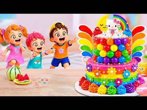 Amazing Rainbow Hello Kitty Cake 🌈 How To Make Mini Rainbow Cake Decorating Ideas ✨Sweet Cake Master