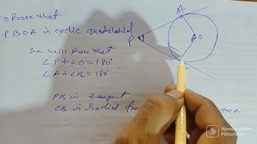 in figure o is the centre of the circle and PB are tangents so that a cyclic quadrilateral