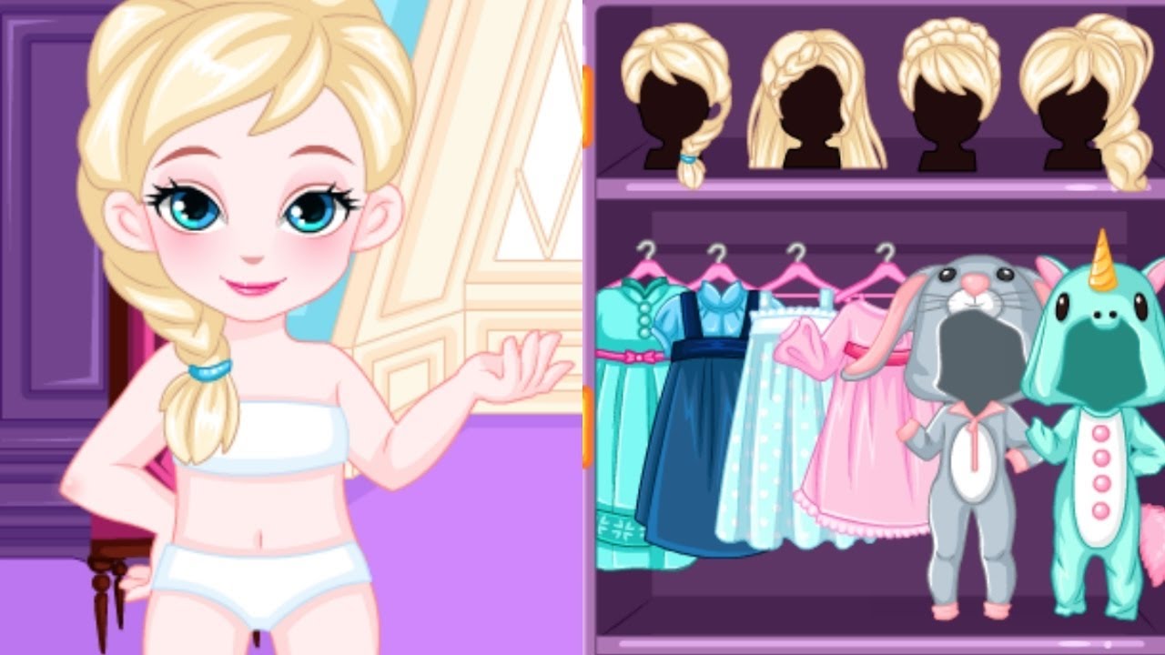 ディズニープリンセスベイビーアナ雪エルサパジャマ着せ替えゲーム Disney Princess Frozen Baby Sisters Anna Elsa Bedtime Game Youtube