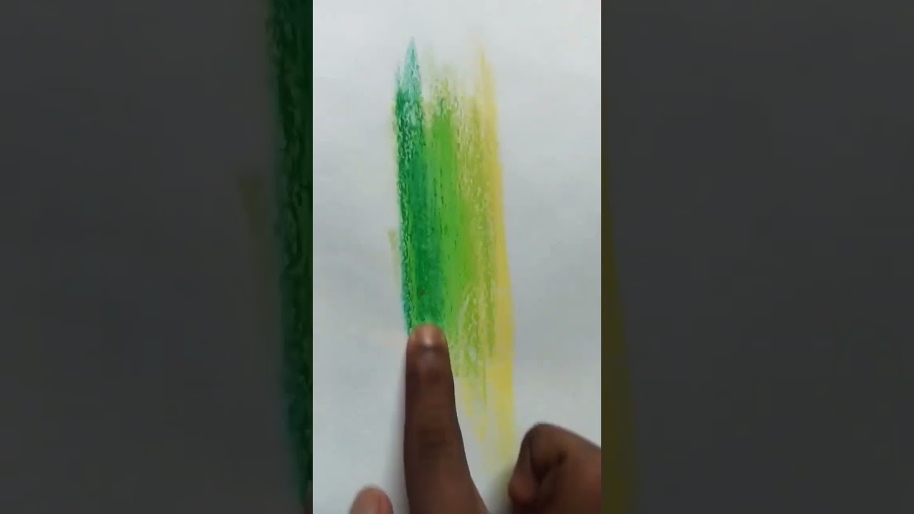 Village ground drawing with oil pastel 