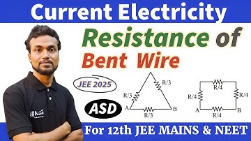 JEE 2025_A wire of resistance R is bent into an equilateral triangle and an identical wire is bent