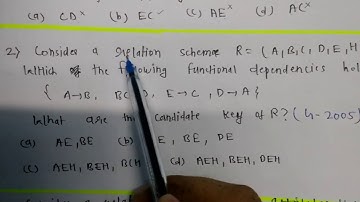 Find the candidate key DBMS Gate-2005